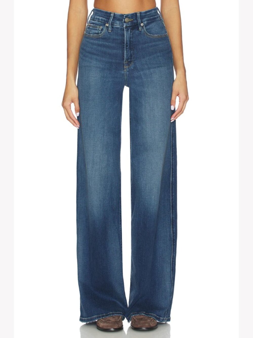 Good American Soft Tech Good Skate Wide Leg Jeans - Picture 2 of 5